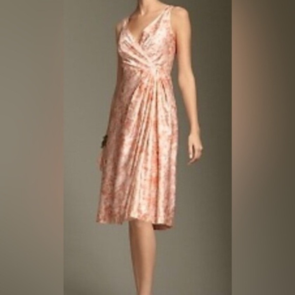 Talbots Women's silk Faux wrap pleated sleeveless dress Sz 6 Floral Party Event‎